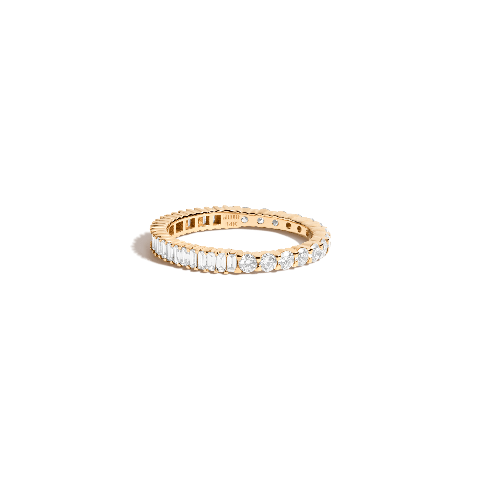 Shop Aurate New York Mini Two-in-one Diamond Eternity Ring In White