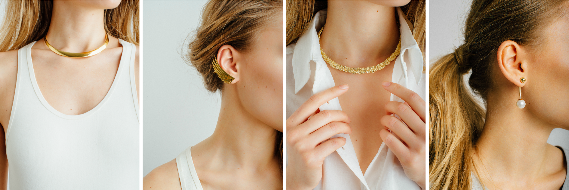 gold statement necklaces and ear jewelry