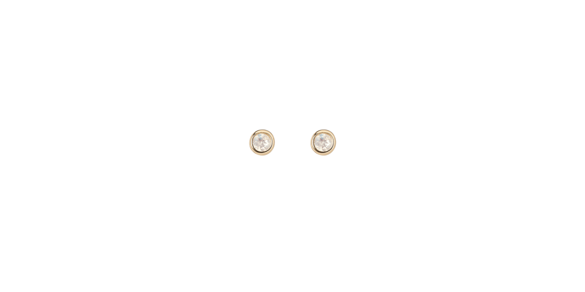 Birthstone studs with White Topaz