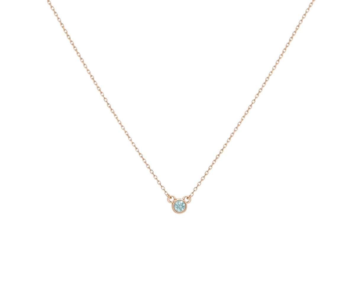 Birthstone necklace with Aquamarine