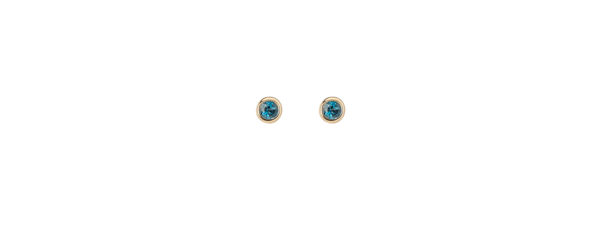 Birthstone Studs with London Blue Topaz