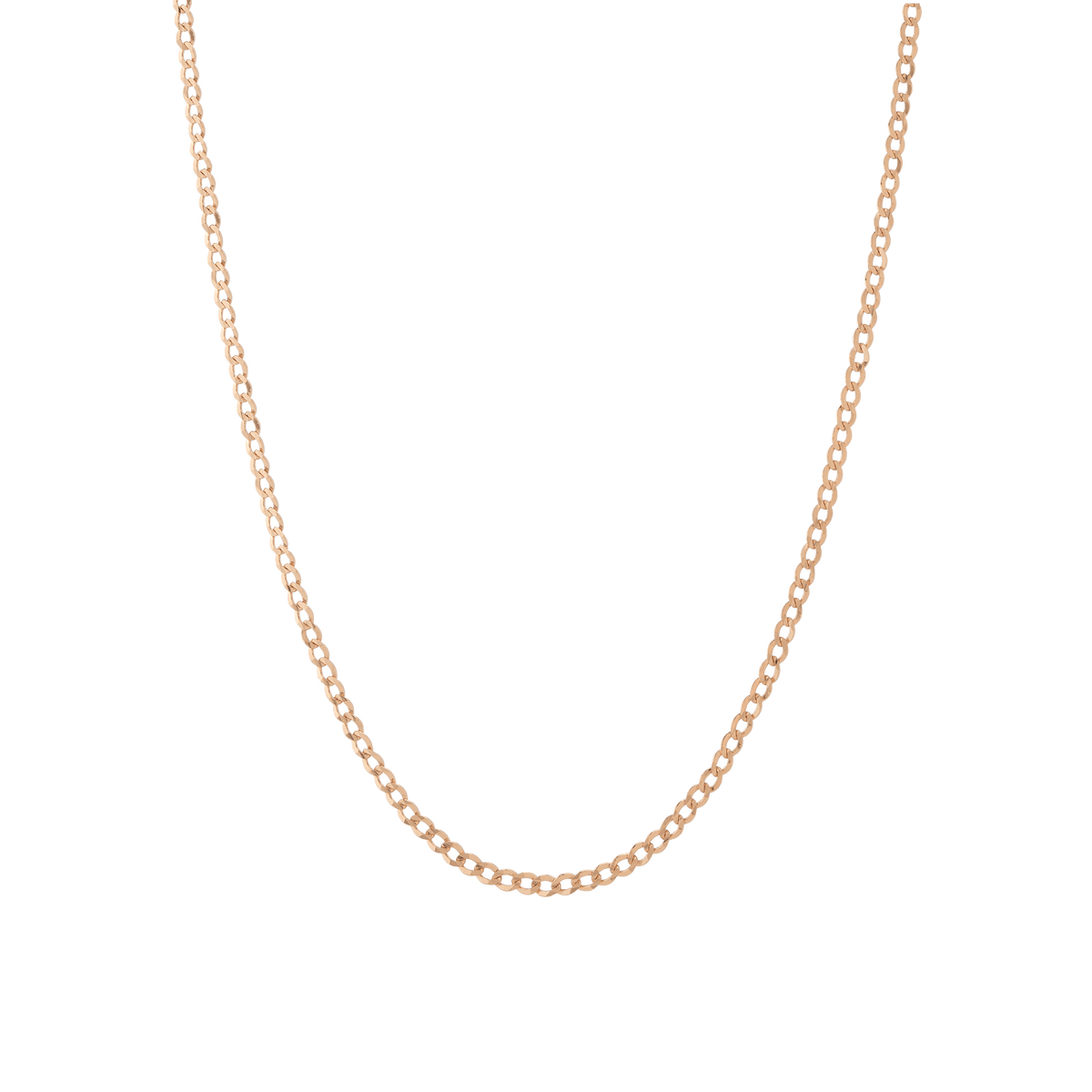 Medium Gold Curb Chain Necklace in 