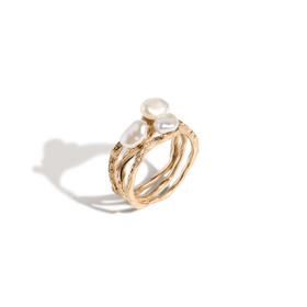 Aurate New York Simple Pearl Ring, 14K Yellow Gold, Size 7