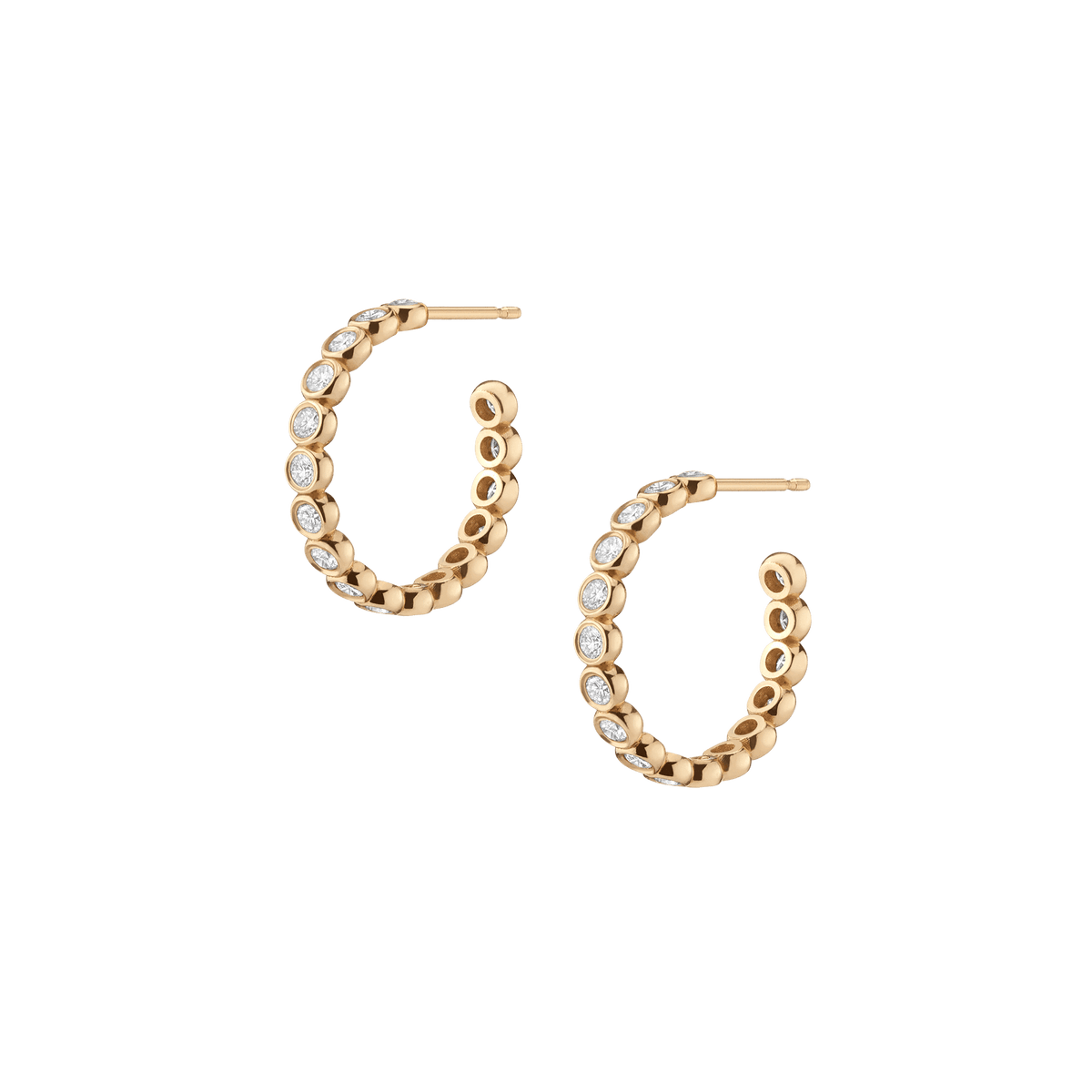 gold hoops with diamonds