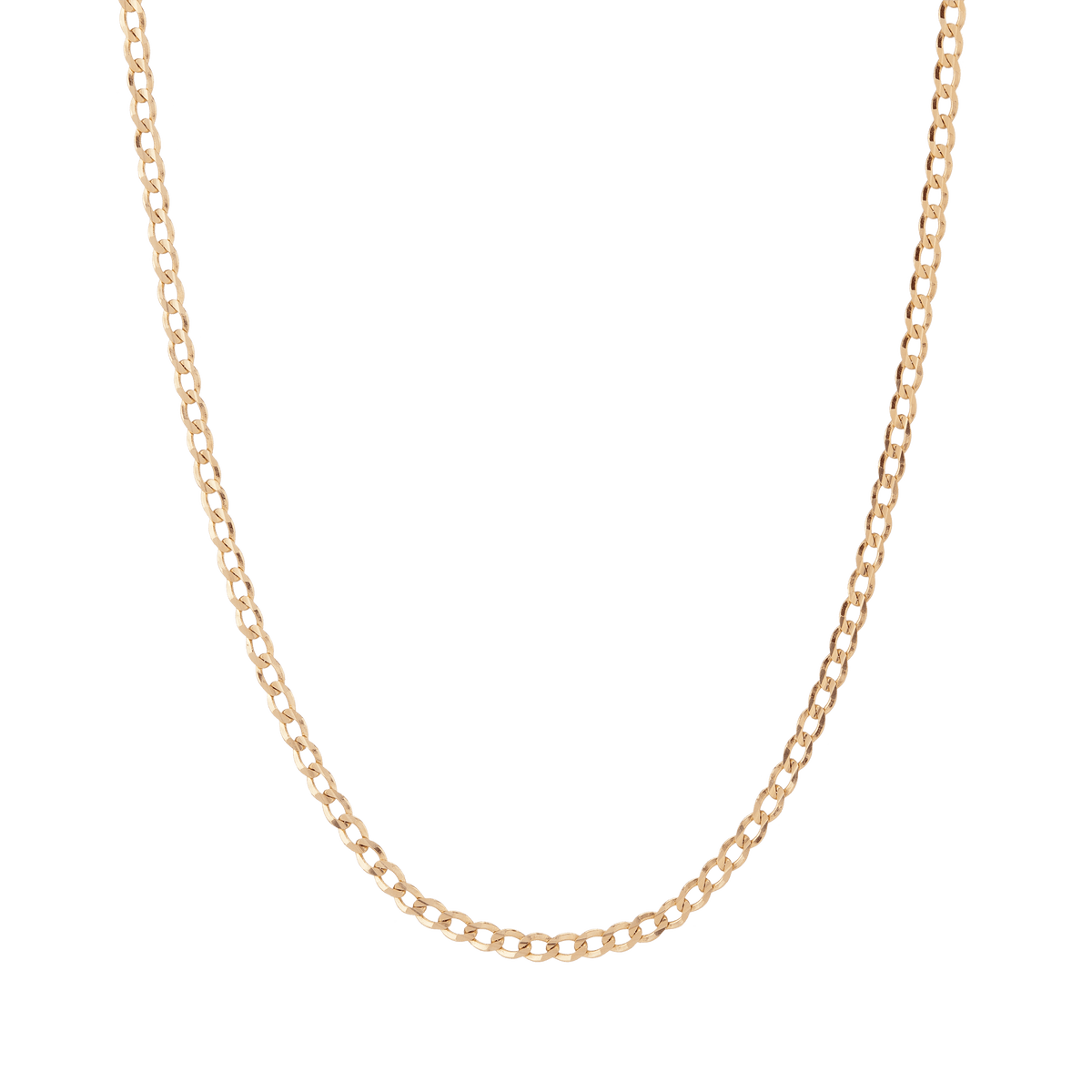 Large Gold Curb Chain Necklace in 