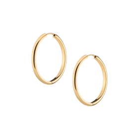 1 mm Endless Gold Tube Hoops 14K White Gold / L