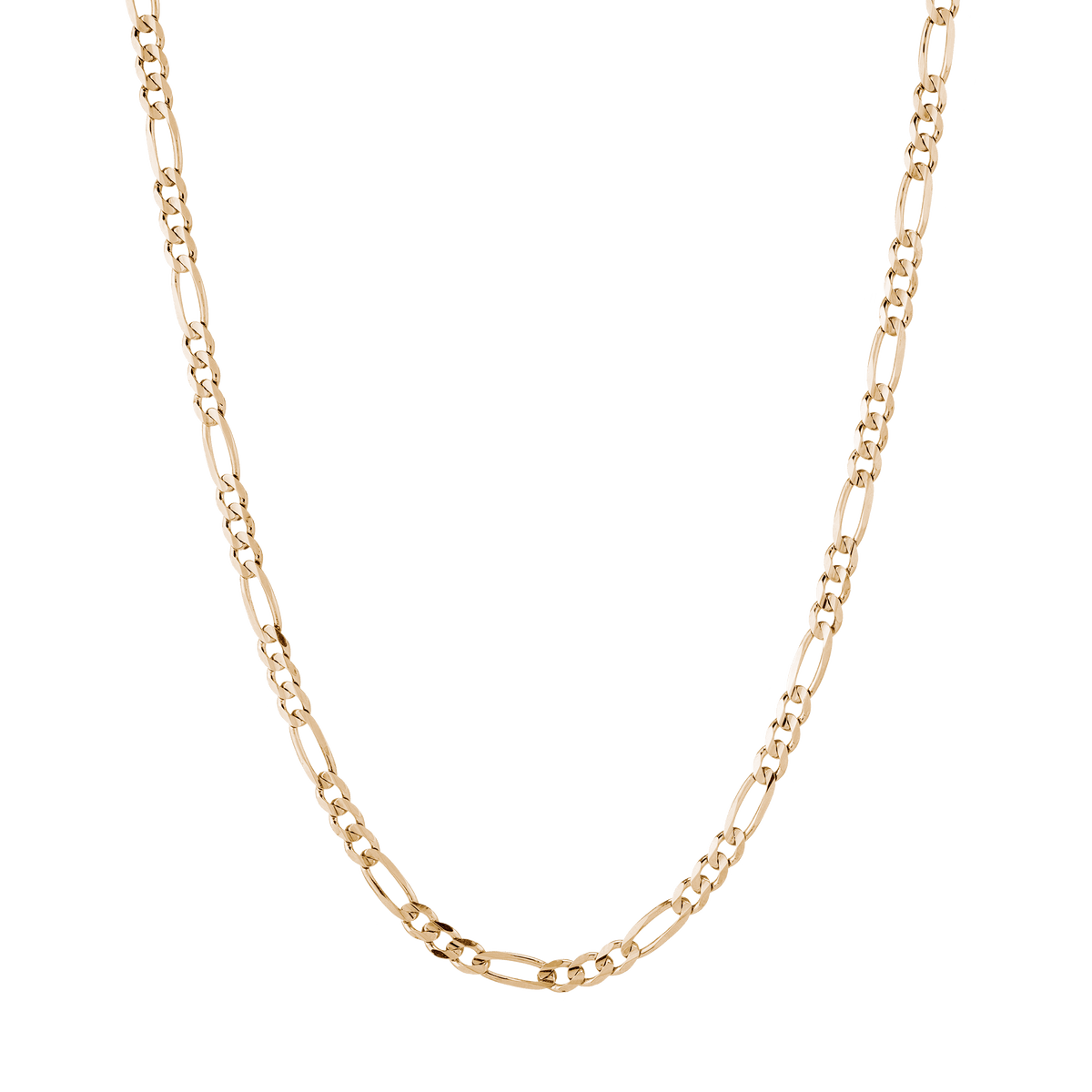 Large Gold Figaro Chain Necklace in 