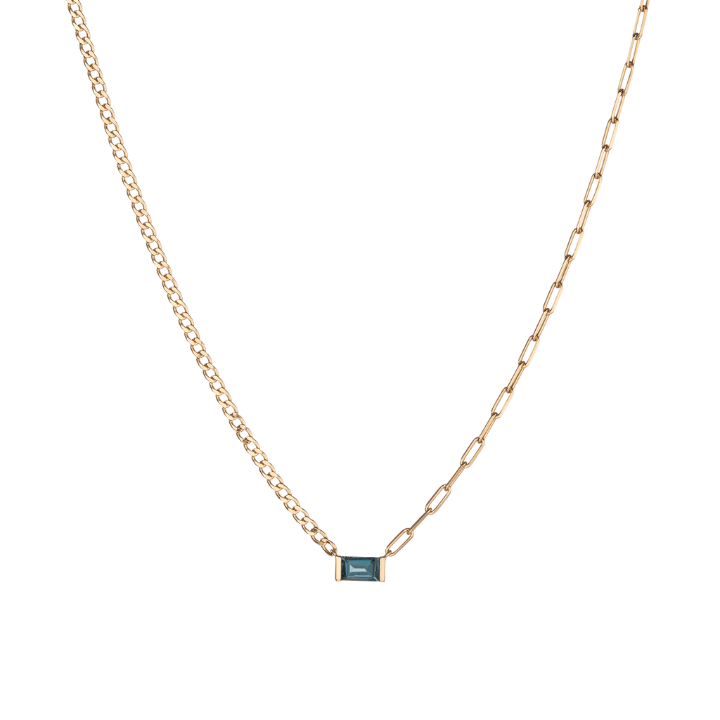 AURATE X MICHELLE: Tranquility Blue Topaz Chain Necklace