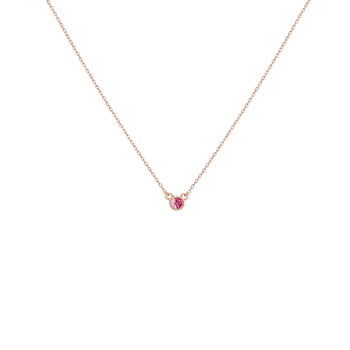 Birthstone Necklace in Yellow, Rose or White Gold