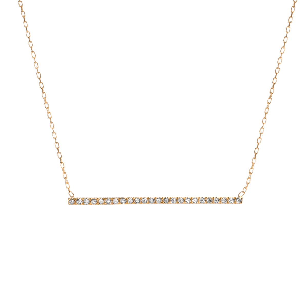 White Diamond Bar Pendant in Yellow 