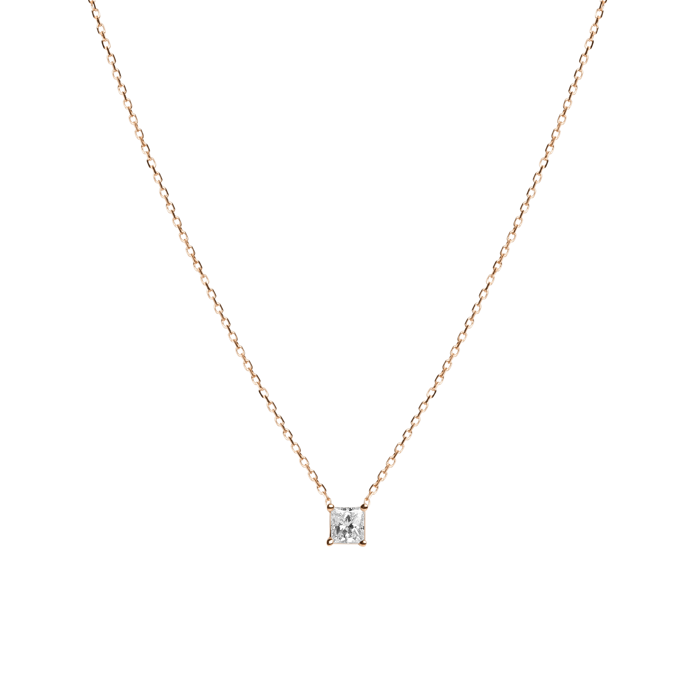 Large Diamond Pendant Necklace in Yellow, Rose or White Gold