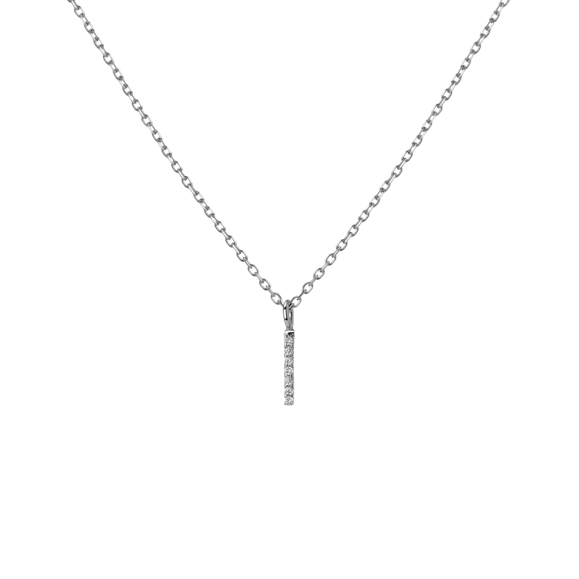 Letter Pendant with White Diamonds in Yellow, Rose or White Gold