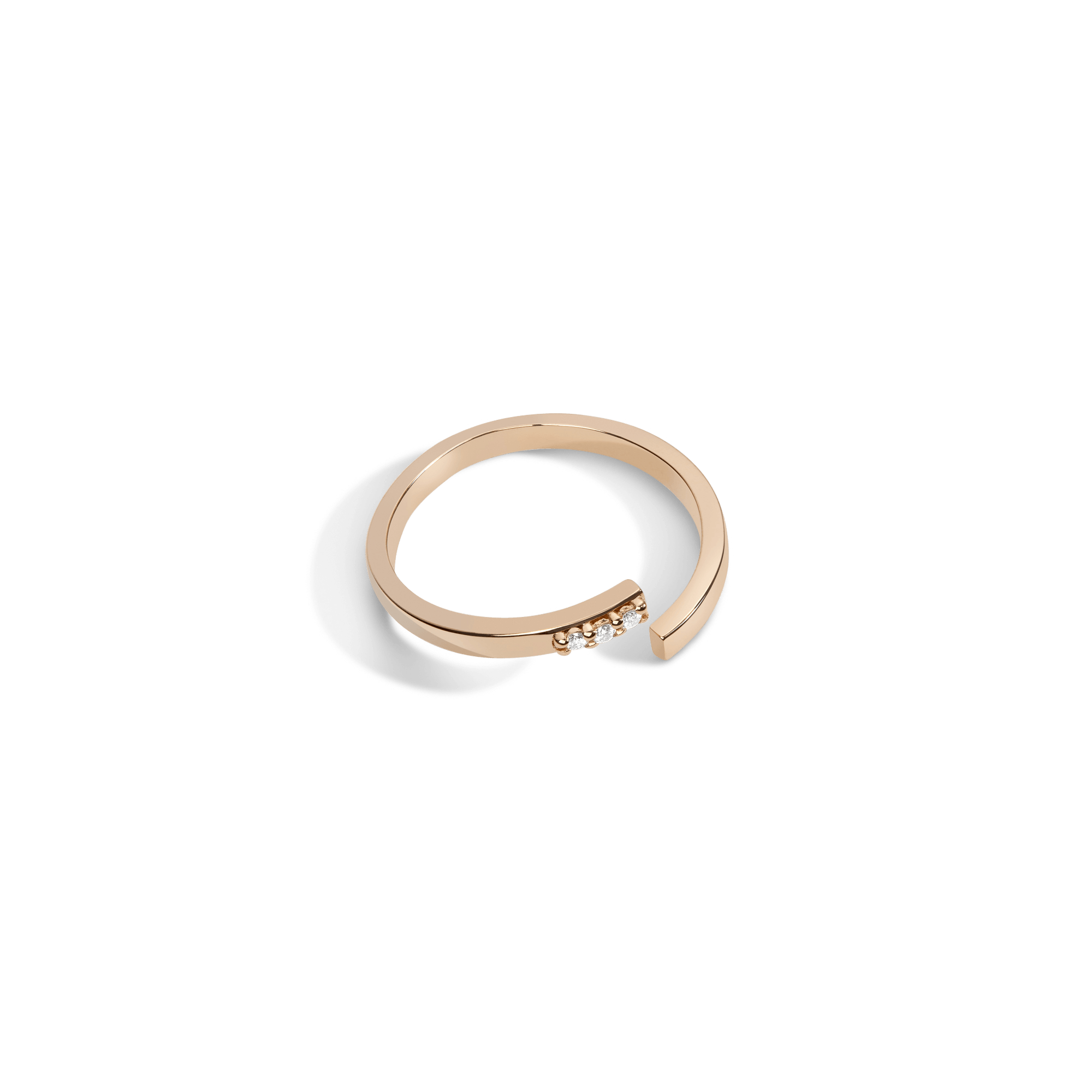 Mini Wraparound Ring with Diamonds in Yellow, Rose or White Gold