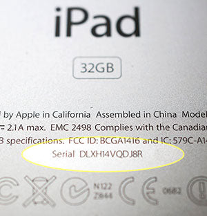 Using the Serial Number to Find the Size of Your iPad