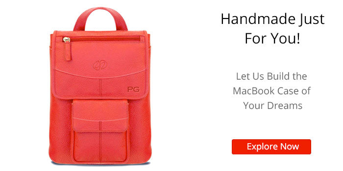 custom macbook case in red leather by maccase