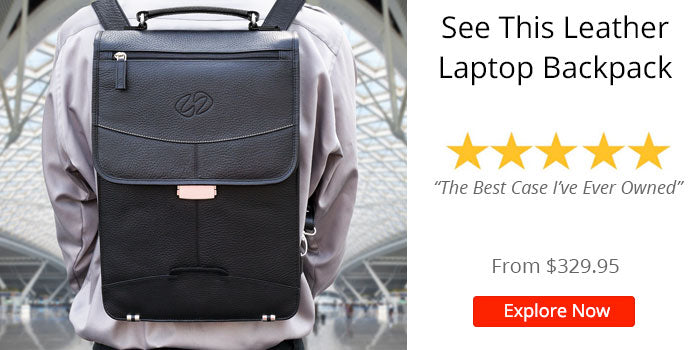 maccase leather laptop rucksack