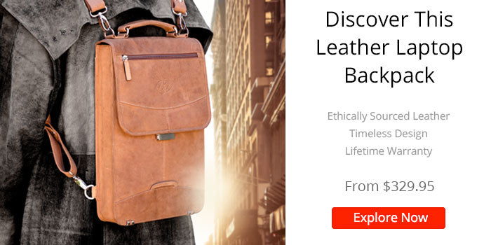 maccase leather laptop rucksack