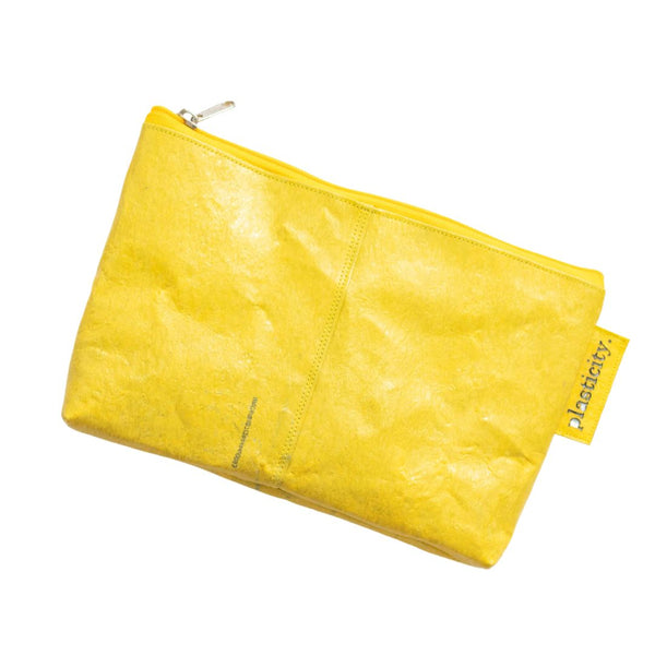 Water-resistant upcycled plastic clutch bag | Yellow