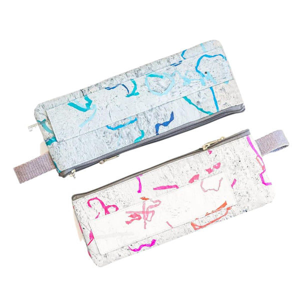 Water-resistant upcycled plastic pencil case, double | Large