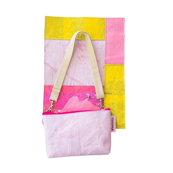 Water-resistant upcycled plastic sling bag | Pink