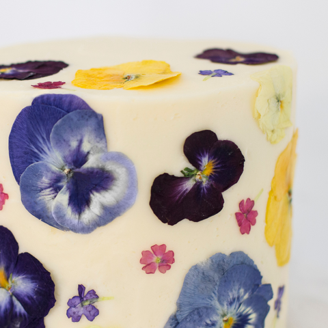 Pressed flower cake