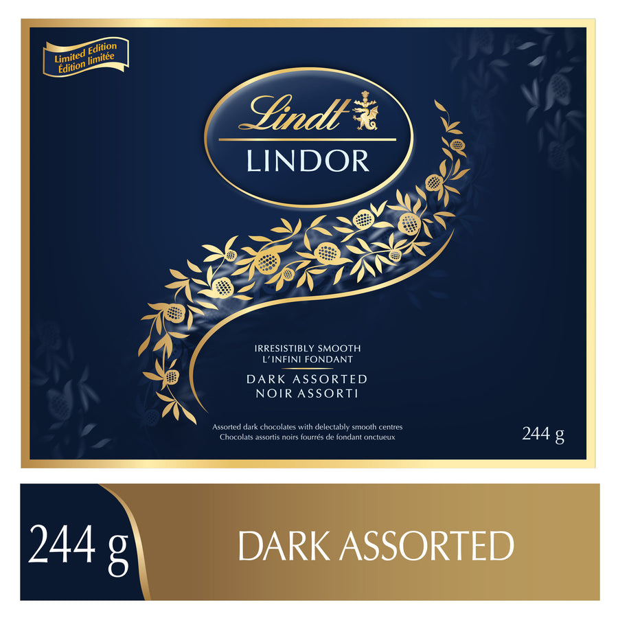 Lindt LINDOR Assorted Dark Chocolate Truffles Box 244g