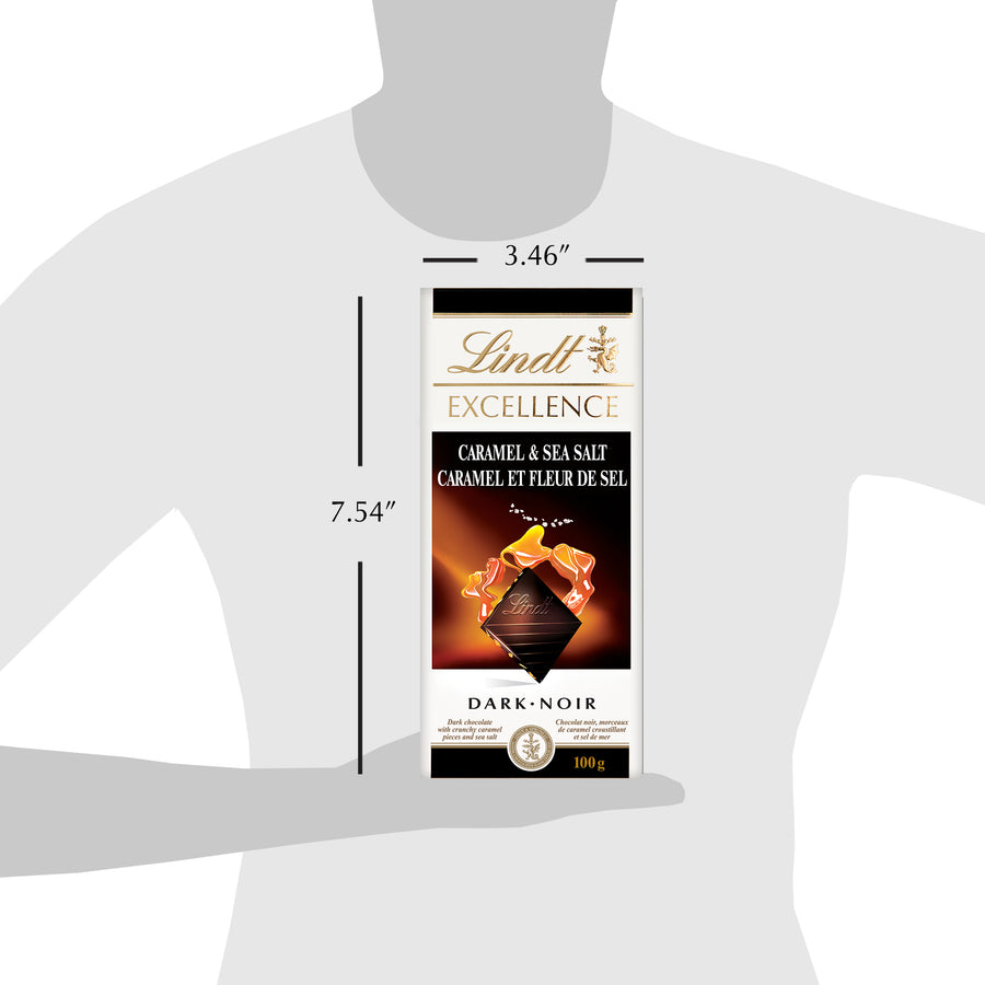 Lindt Excellence Dark Chocolate Caramel And Sea Salt Bar 100g Lindt Chocolate Canada 9648