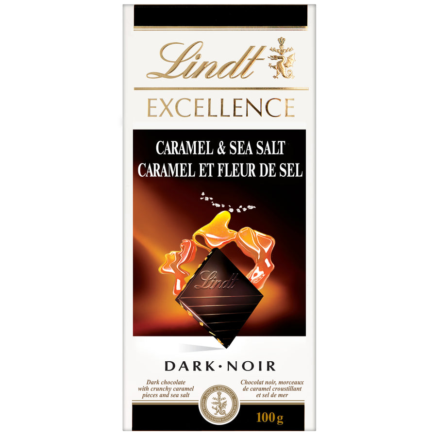 Lindt Excellence Dark Chocolate Caramel And Sea Salt Bar 100g Lindt Chocolate Canada
