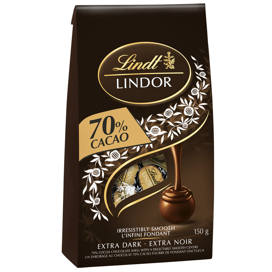 Lindor 70 Cacao Dark Chocolate Truffles Bag 150g Lindt Chocolate Canada 4656