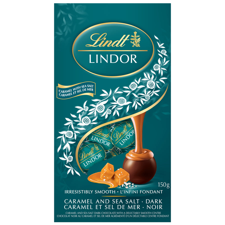 Lindor Dark Chocolate Caramel Sea Salt Truffles Bag 150g Lindt Chocolate Canada 1004