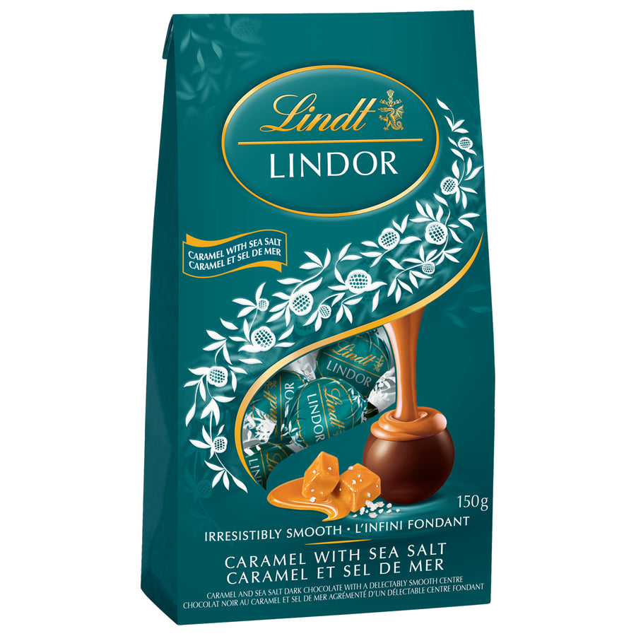 Lindor Dark Chocolate Caramel Sea Salt Truffles Bag 150g Lindt Chocolate Canada 0058