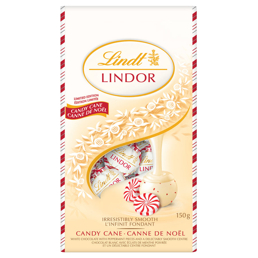 Lindt Lindor White Chocolate Candy Cane Truffles Bag 150g Lindt Chocolate Canada 1285