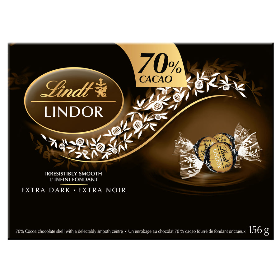 Lindt Lindor 70 Cacao Dark Chocolate Truffles Box 156g Lindt Chocolate Canada 1896