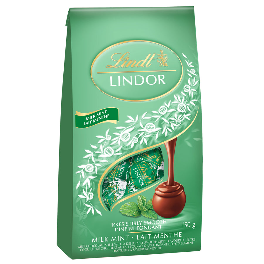 Lindt Lindor Milk Chocolate Mint Truffle Bag 150g Lindt Chocolate Canada 9511