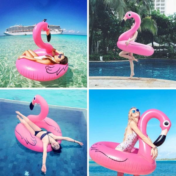 Anneau-de-natation-gonflable-flamant-rose-pour adulte-flotteur-jouets