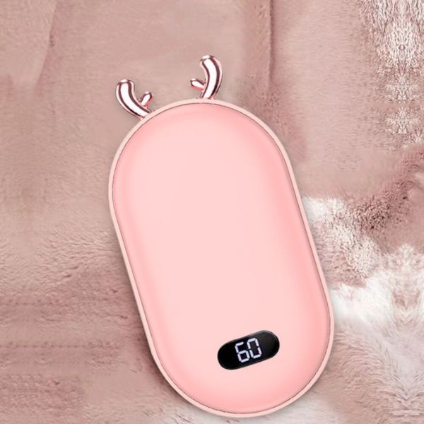 Chauffe-mains Rechargeable, Mini Chauffe-mains électrique Double Face  Chauffage Rapide Sûr Chargement USB Mignon 6000 MAh Pour L'hiver Rose