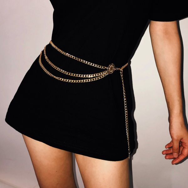 Ceinture réglable dorée pour femme