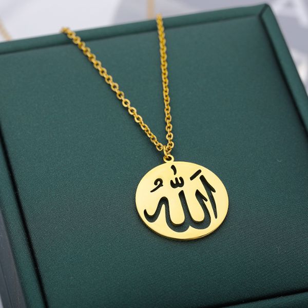Collier avec pendentif Allah Islam musulman pour homme et femme