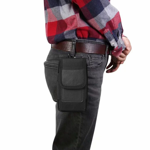 Étui de transport en nylon avec clip ceinture pour téléphone portable