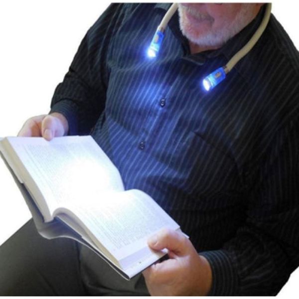 LED Lampe de Lecture, Flexible et Rechargeable, Lumière Clip de Nuit autour de Cou Mains Libres