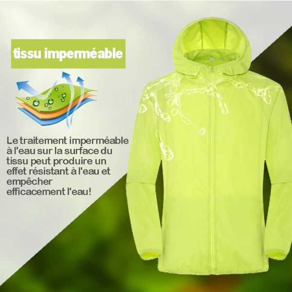 Manteau sport légère avec protection solaire et sac de rangement