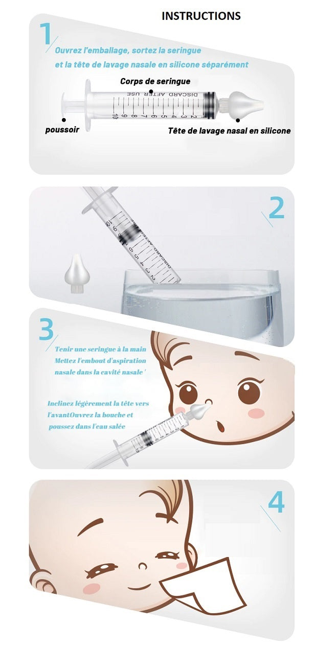 Babi nez nettoyant lavage Nasal aiguille Tube bébé aspirateur Nasal  nettoyant seringue bébé nez lavage pour enfants – les meilleurs produits  dans la boutique en ligne Joom Geek