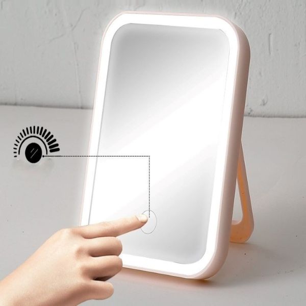 Miroir led de maquillage palmdale avec lumière réglable et port