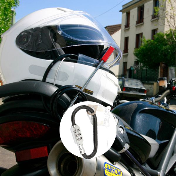 Mousqueton cadenas pour casque de moto