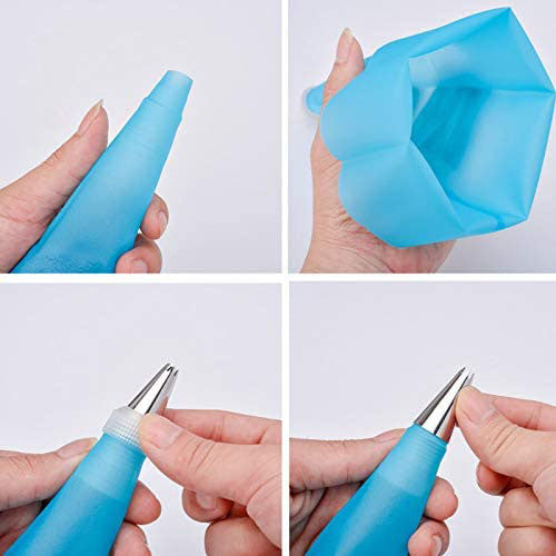 Poche à douille en silicone réutilisable pour glaçage de gâteau bouffant,  accessoire de cuisine pour crème, Chi, DIY - AliExpress