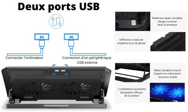 Accessoire PC portable Port Support ergonomique ventile pour PC