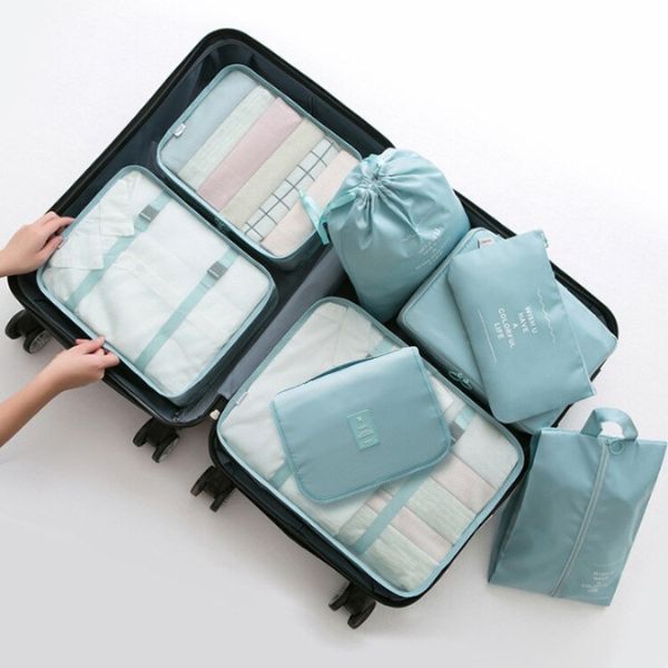 Organisateur Valise Avec Compression（Bleu clair）, Organisateur