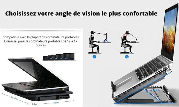 Support Ventilé pour Ordinateur Portable Spyker 12 à 17 + 4 ports USB à  prix bas