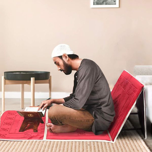 Tapis de prière musulman avec dossier pliable ultra confortable