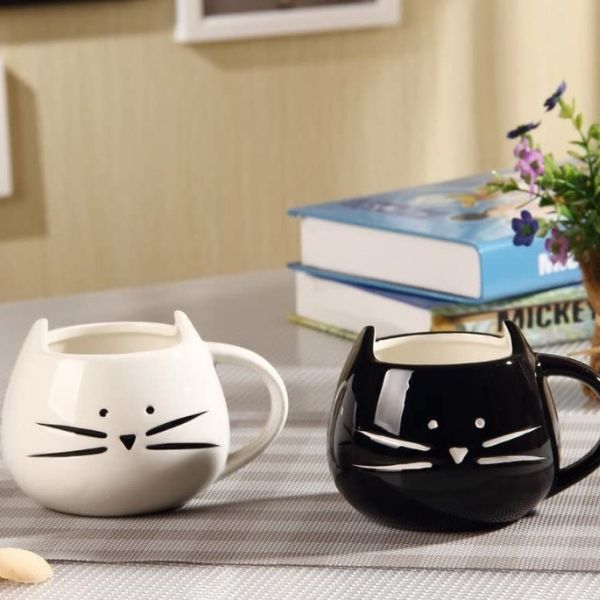 Tasses en céramique avec anse pour chat